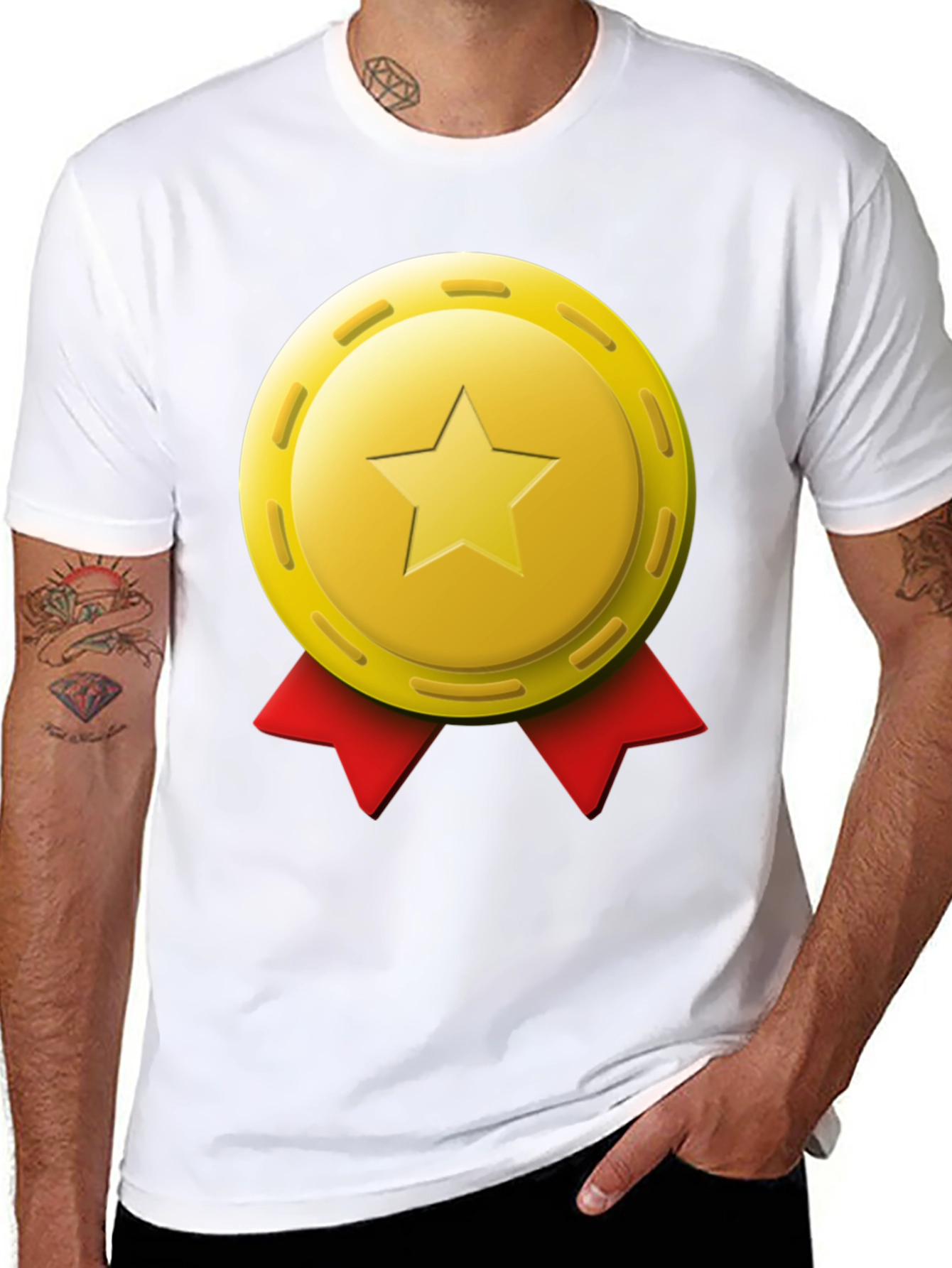 Star Medal Graphic T-Shirt - Premium Comfort