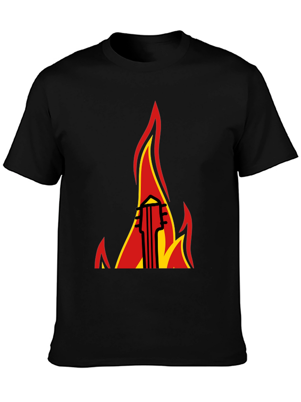 Flaming Guitar Graphic Tee - Rock On!