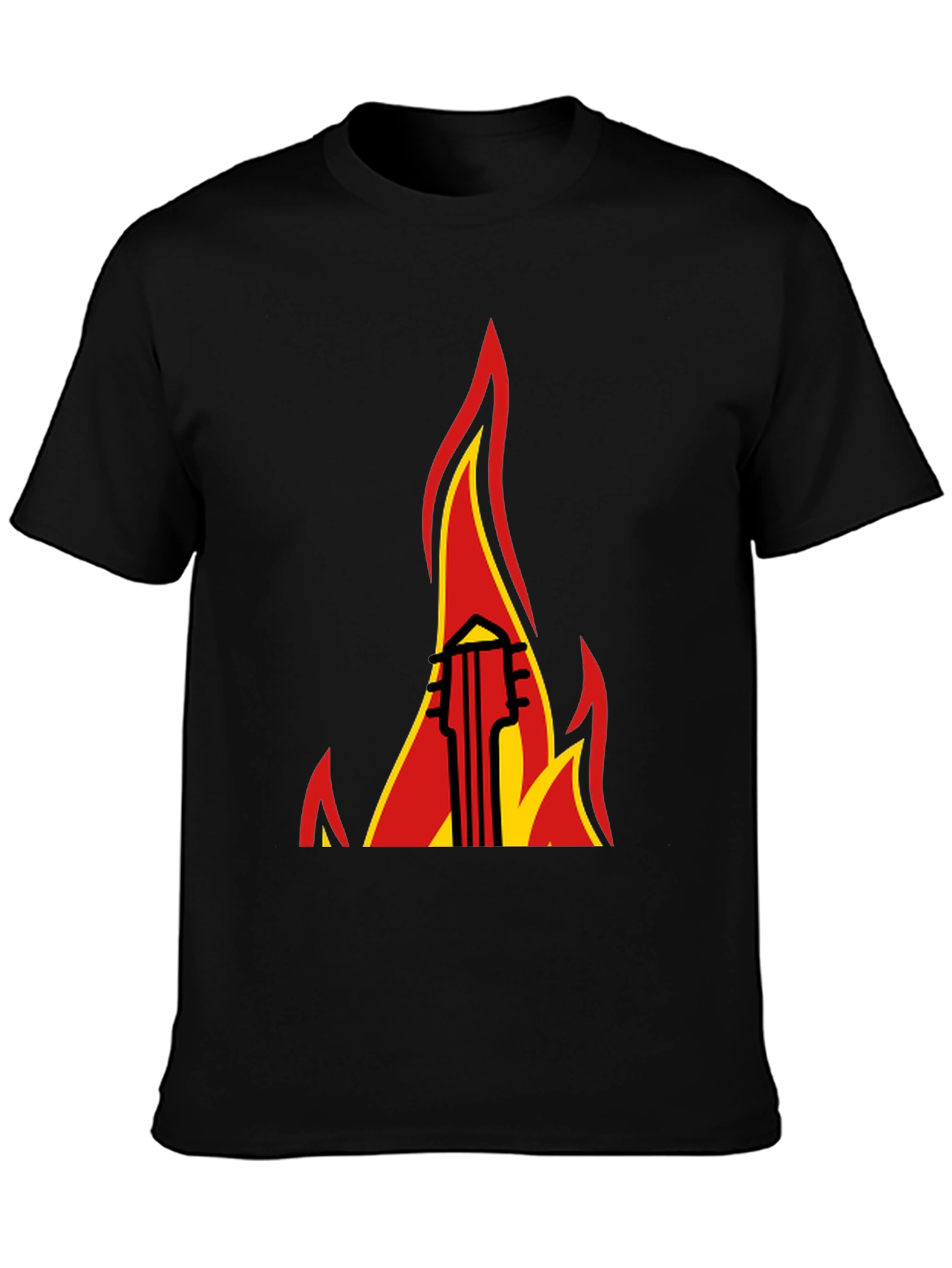 Flaming Guitar Graphic Tee - Rock On!