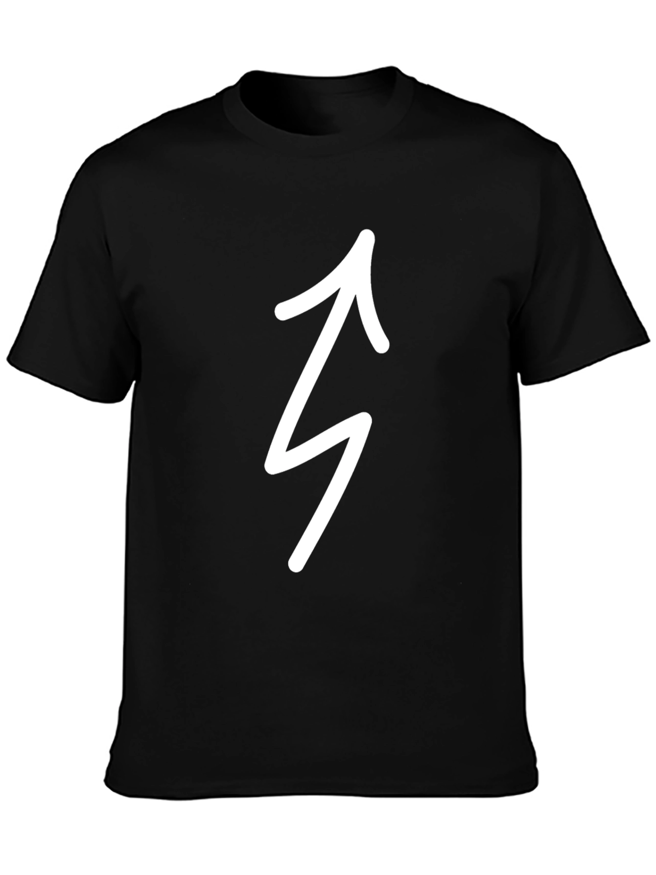 Black T-Shirt with White Arrow Design