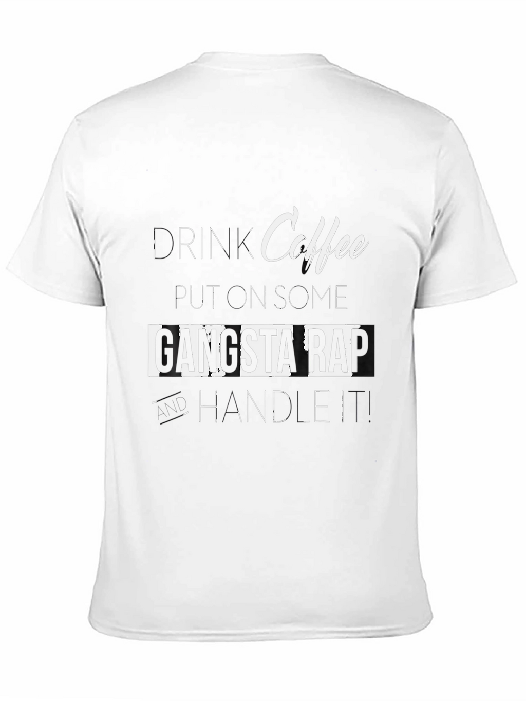 Coffee Gangsta Rap T-Shirt - Black