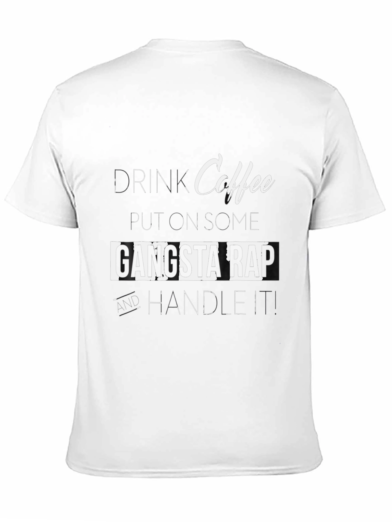 Coffee Gangsta Rap T-Shirt - Black