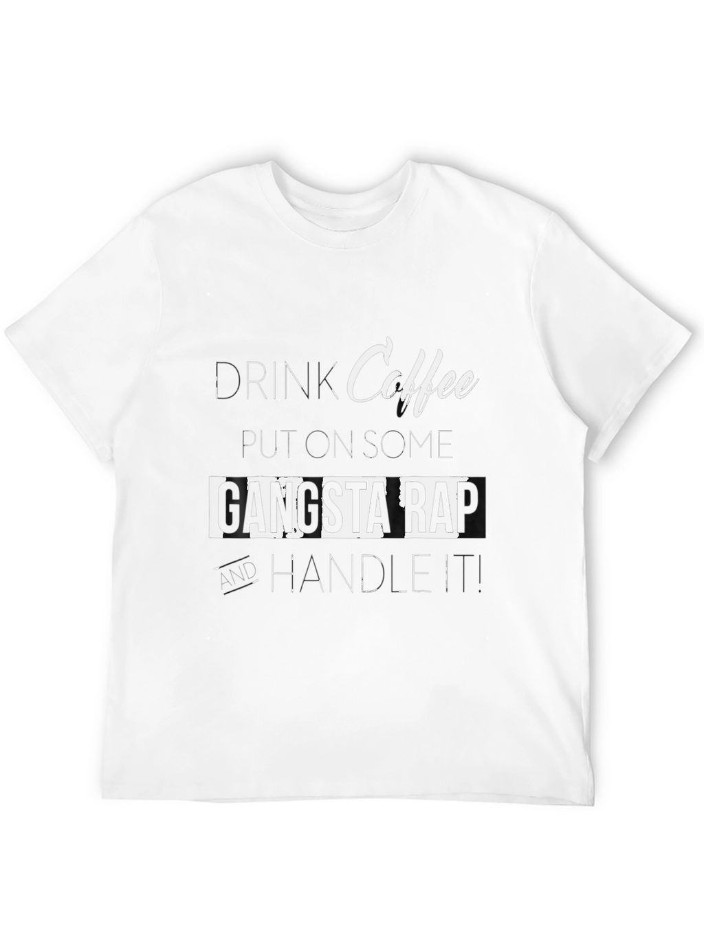 Coffee Gangsta Rap T-Shirt - Black