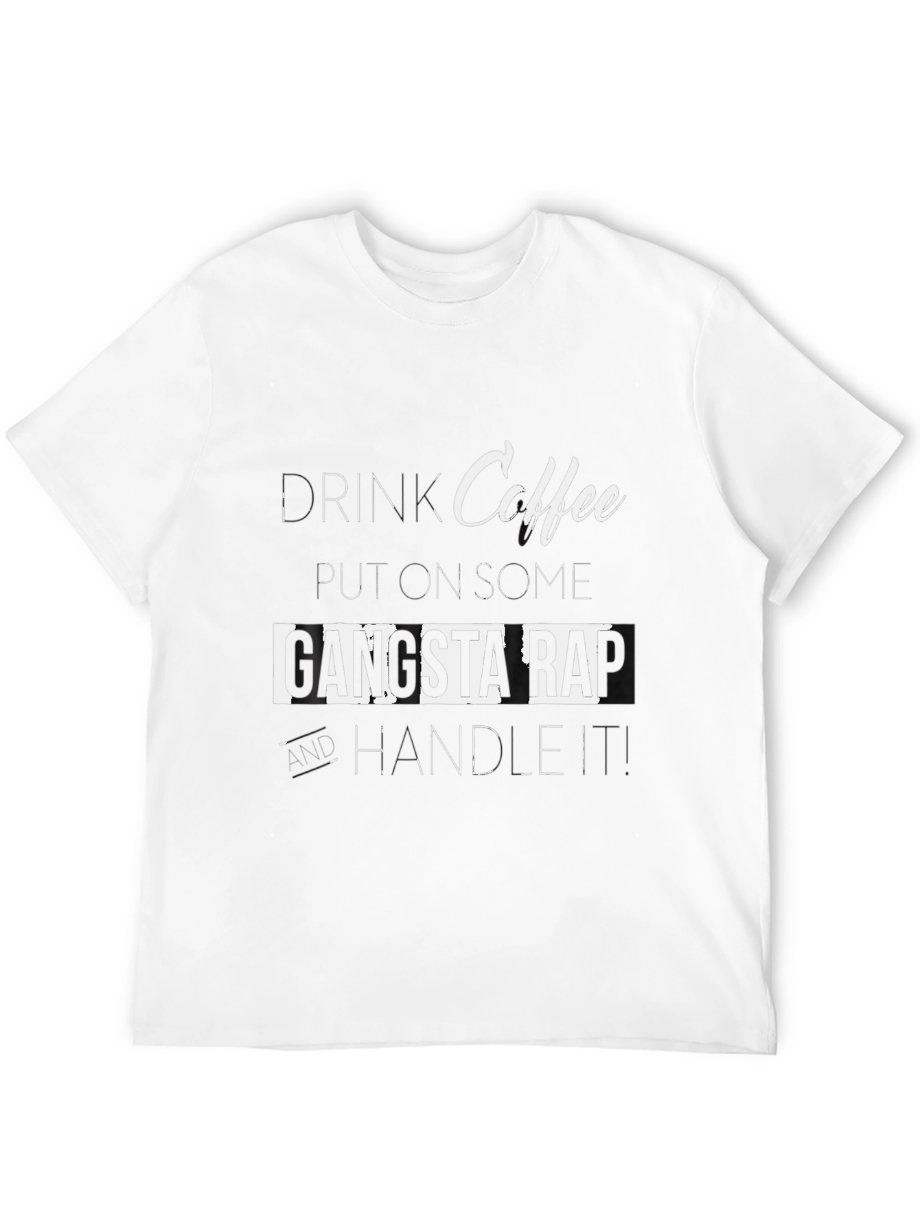 Coffee Gangsta Rap T-Shirt - Black
