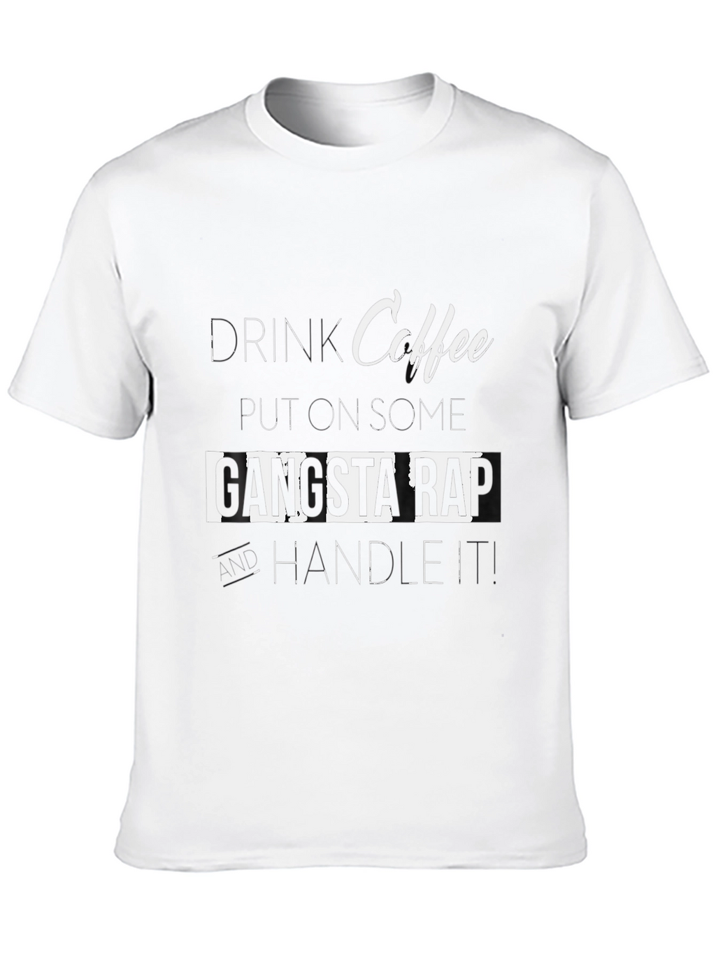 Coffee Gangsta Rap T-Shirt - Black