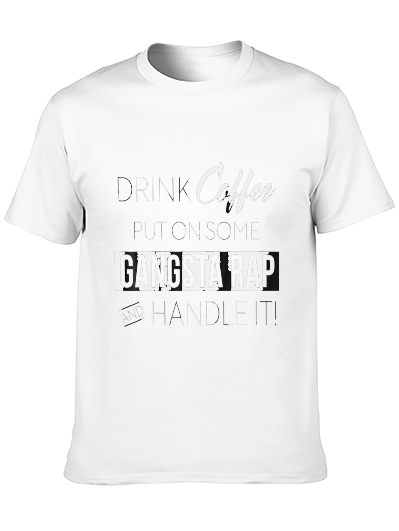 Coffee Gangsta Rap T-Shirt - Black