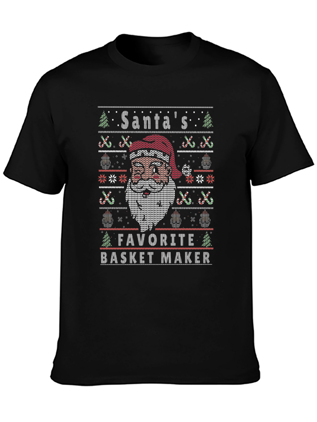 Santas Favorite Basket Maker Black T-Shirt