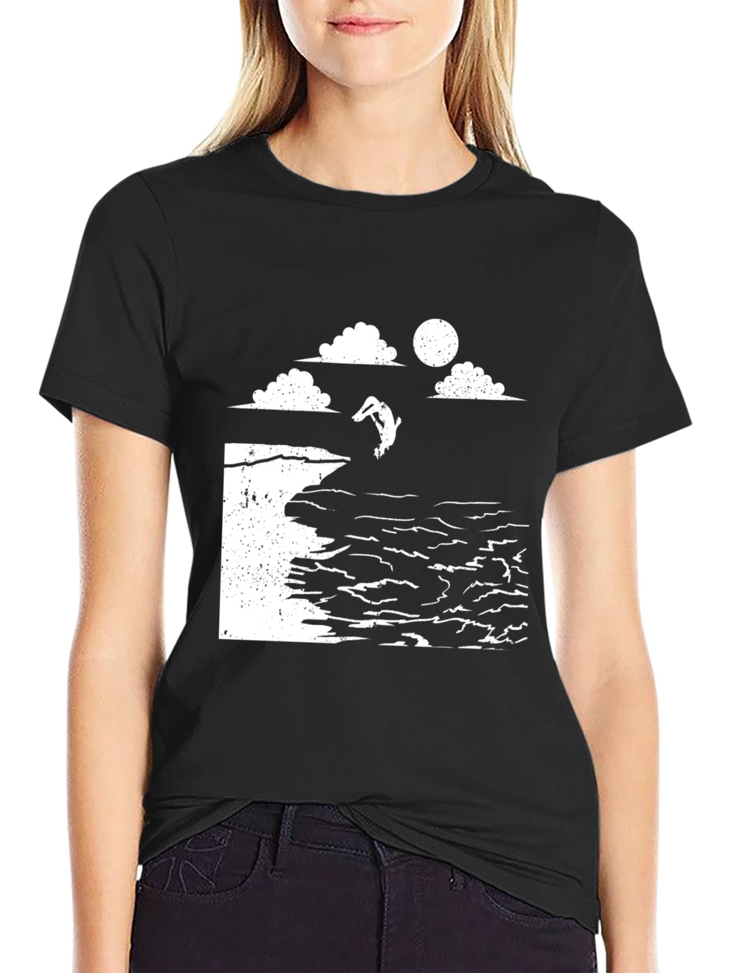 Cliff Diver Graphic T-Shirt - Black