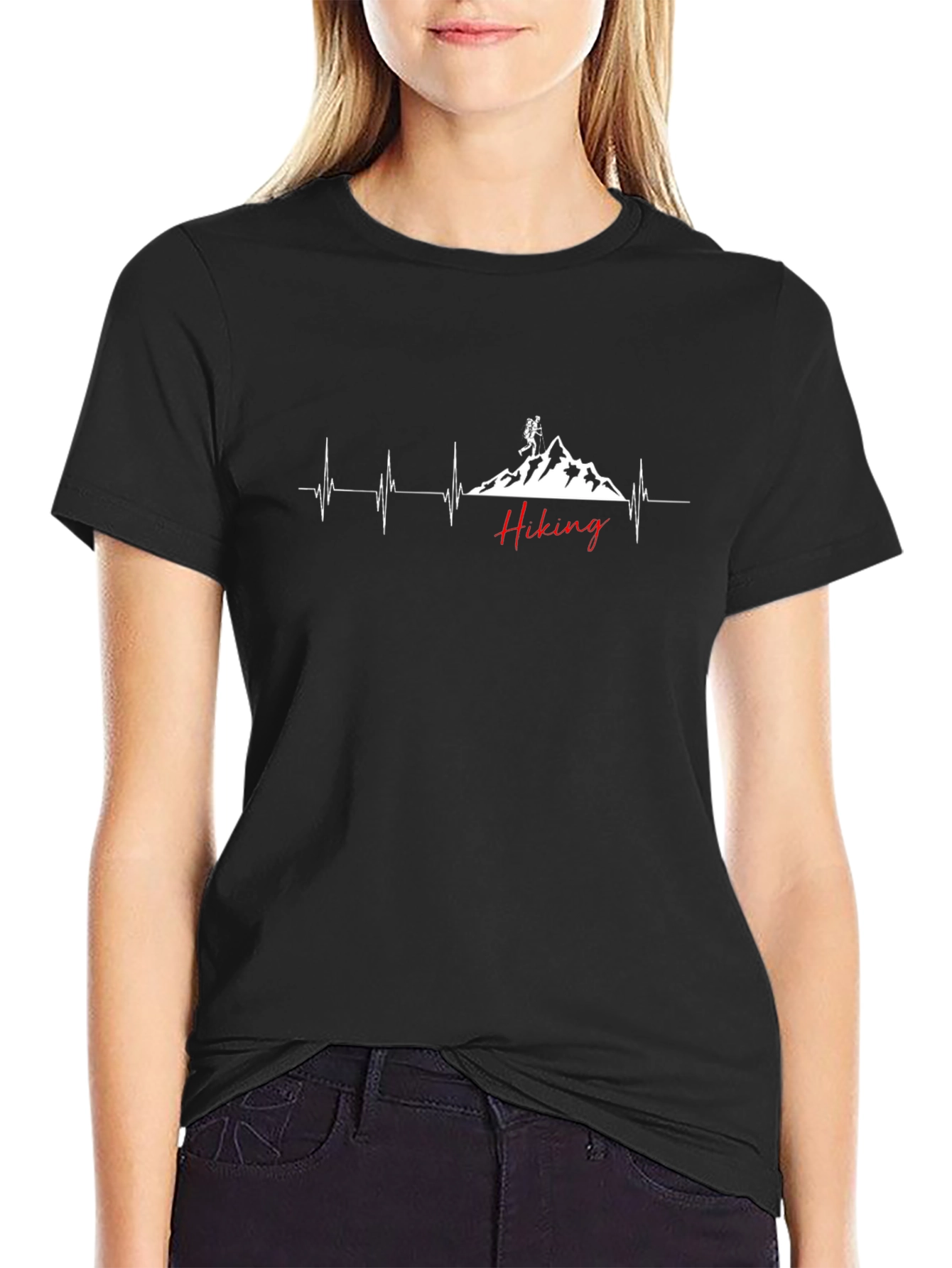 Hiking Heartbeat Graphic T-Shirt - Adventure Ready