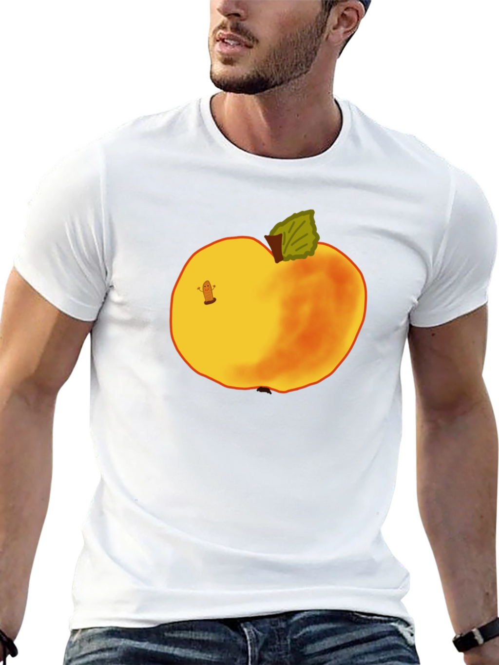 Whimsical Apple Graphic Tee - Unique Fruit Design