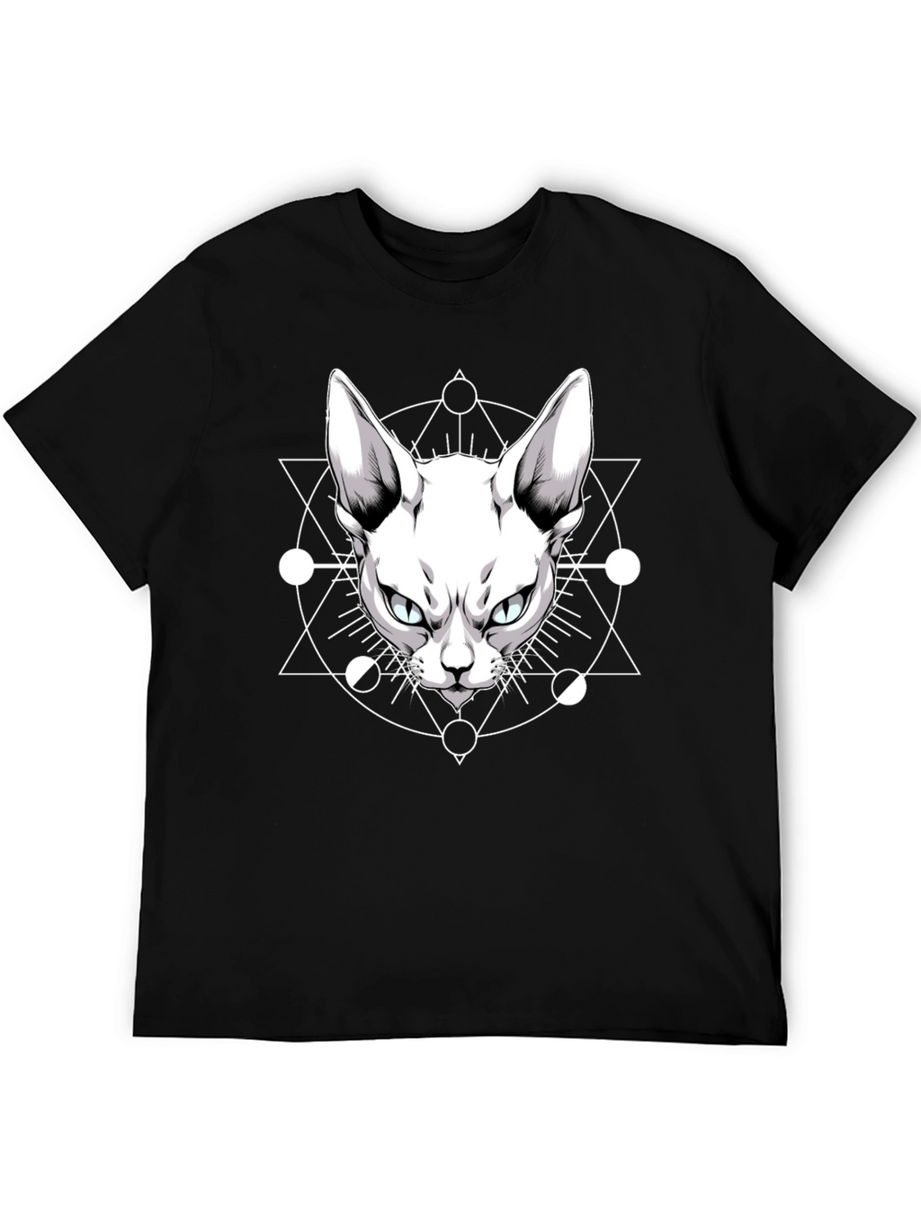 Occult Cat Graphic Tee - Mens Black T-Shirt