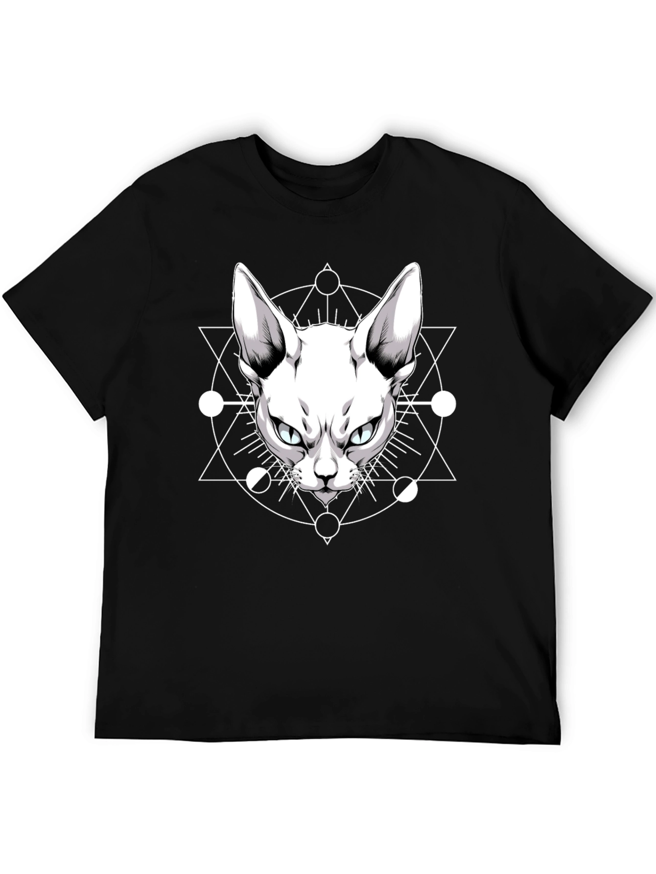 Occult Cat Graphic Tee - Mens Black T-Shirt