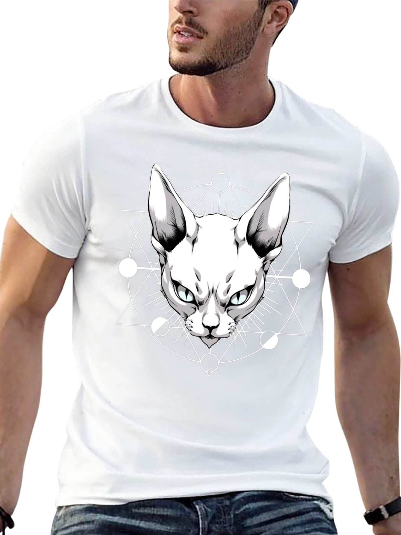Occult Cat Graphic Tee - Mens Black T-Shirt