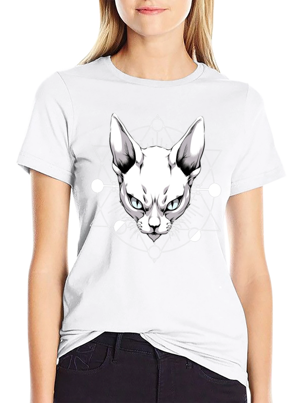 Occult Cat Graphic Tee - Mens Black T-Shirt