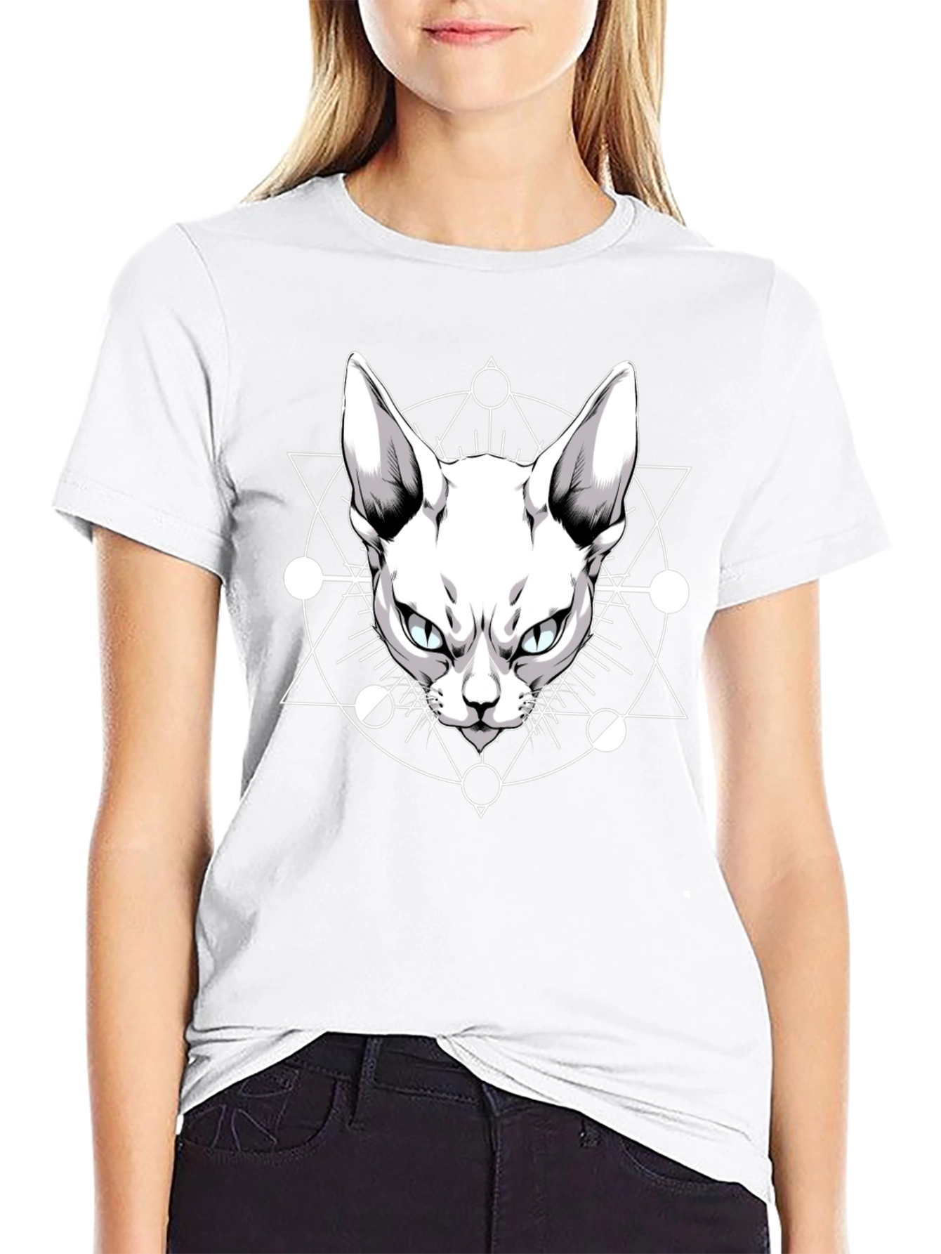 Occult Cat Graphic Tee - Mens Black T-Shirt