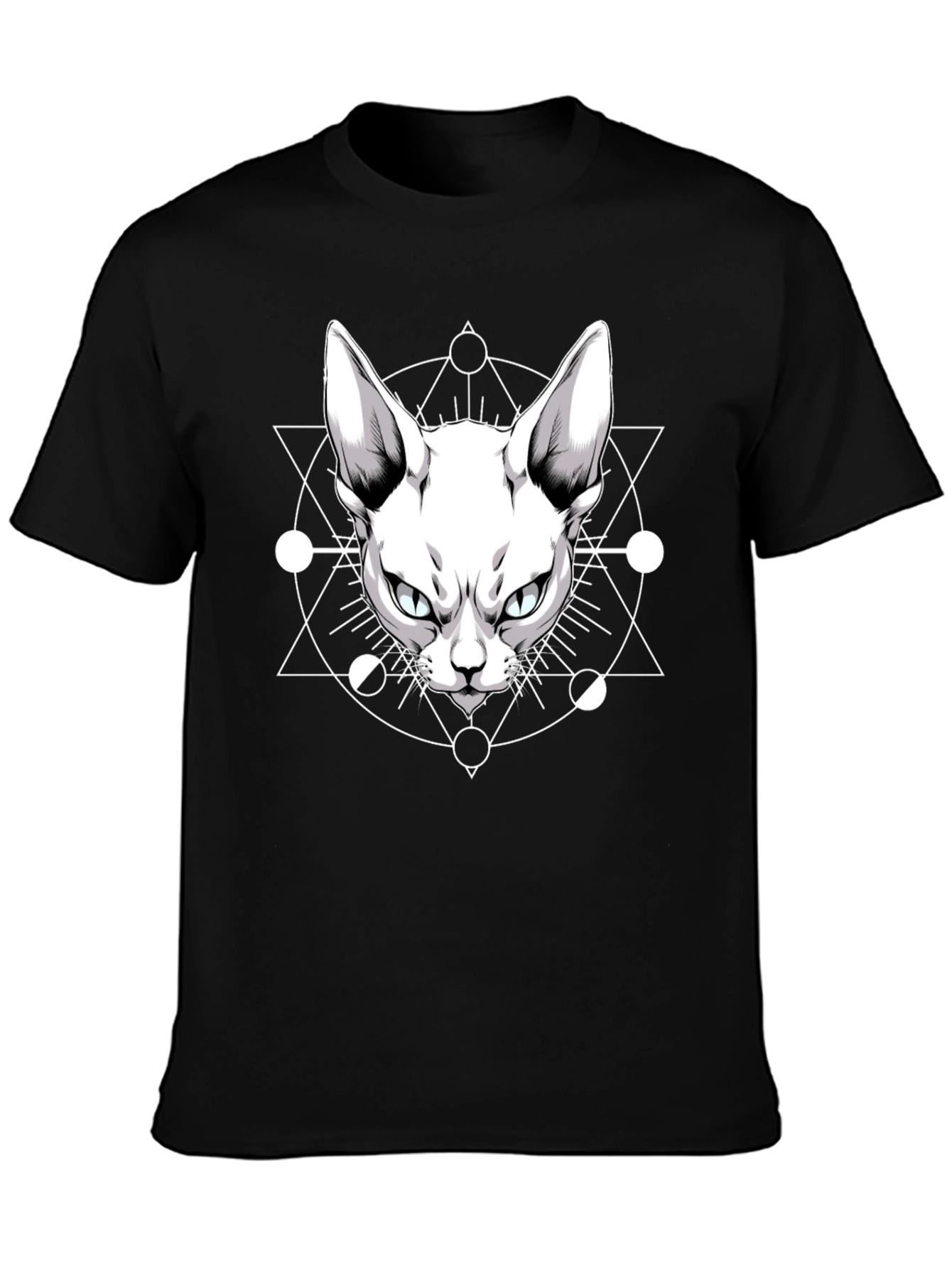 Occult Cat Graphic Tee - Mens Black T-Shirt
