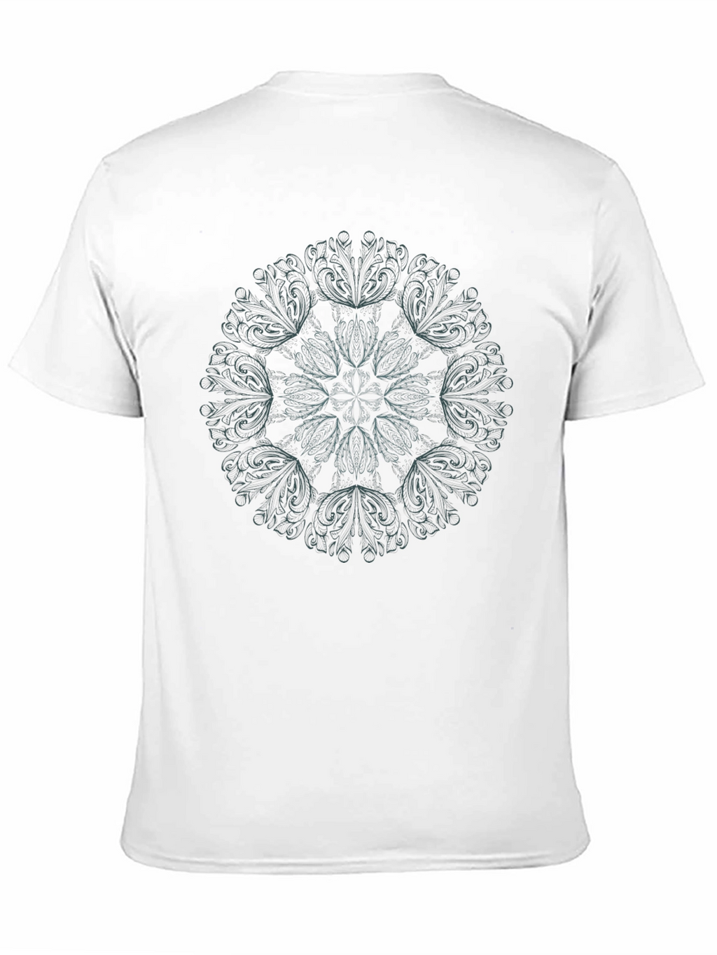 Abstract Mandala Print Black T-Shirt