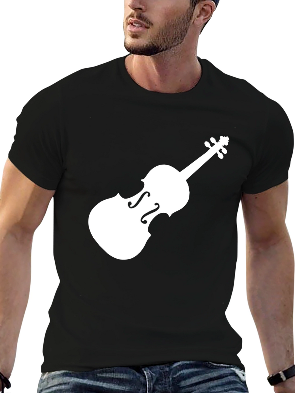 Musical Violin T-Shirt - Black