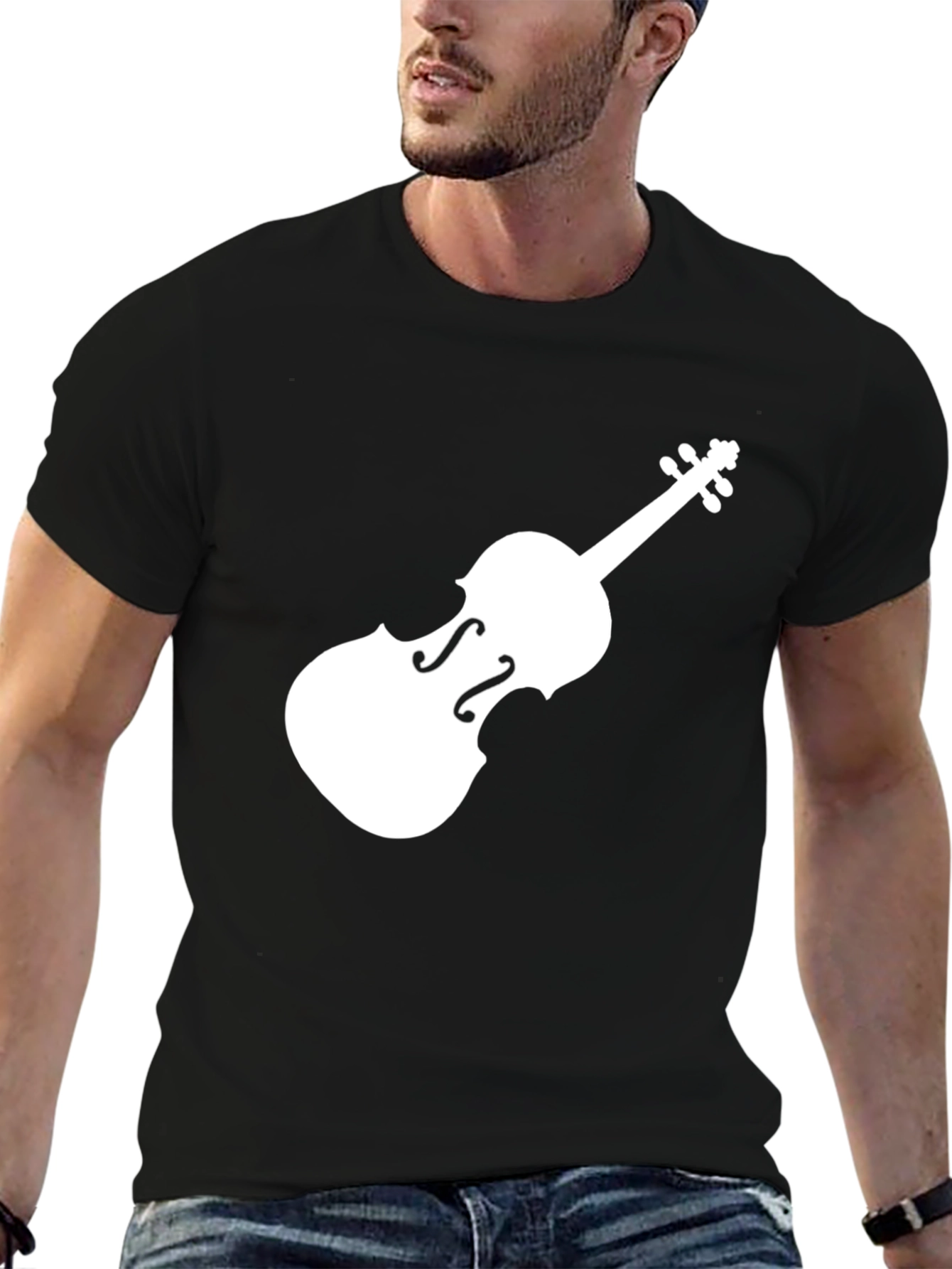 Musical Violin T-Shirt - Black