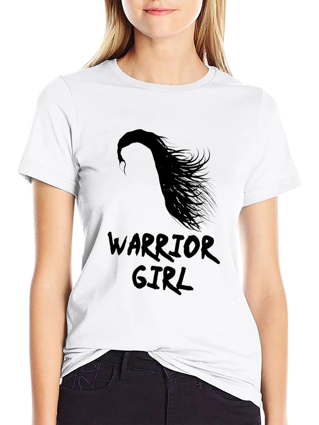 Warrior Girl Black Graphic T-Shirt