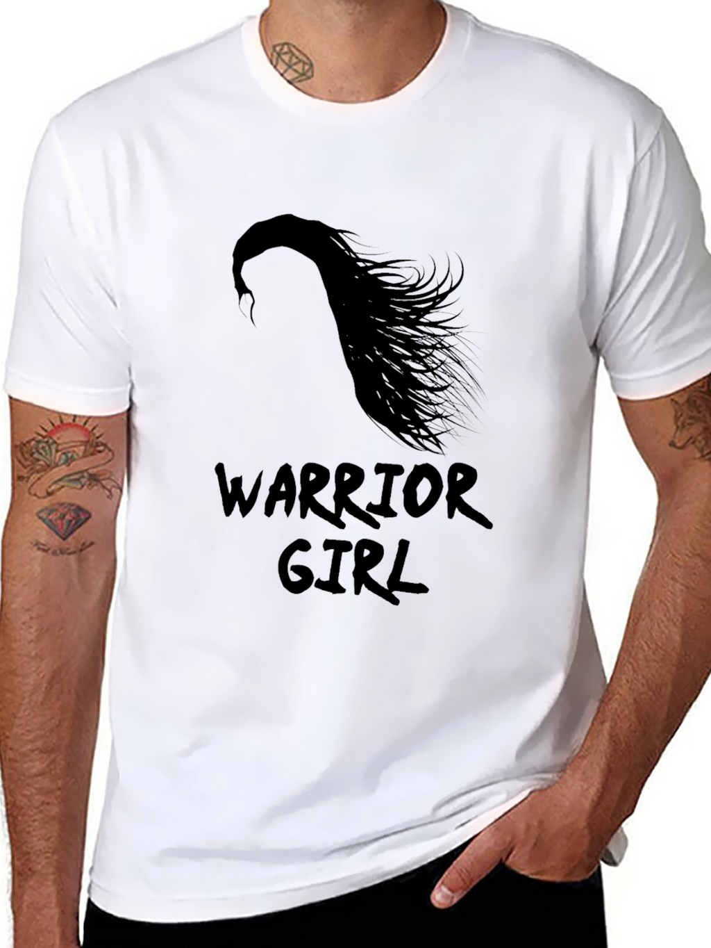 Warrior Girl Black Graphic T-Shirt