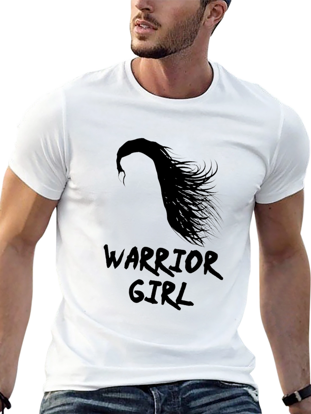 Warrior Girl Black Graphic T-Shirt
