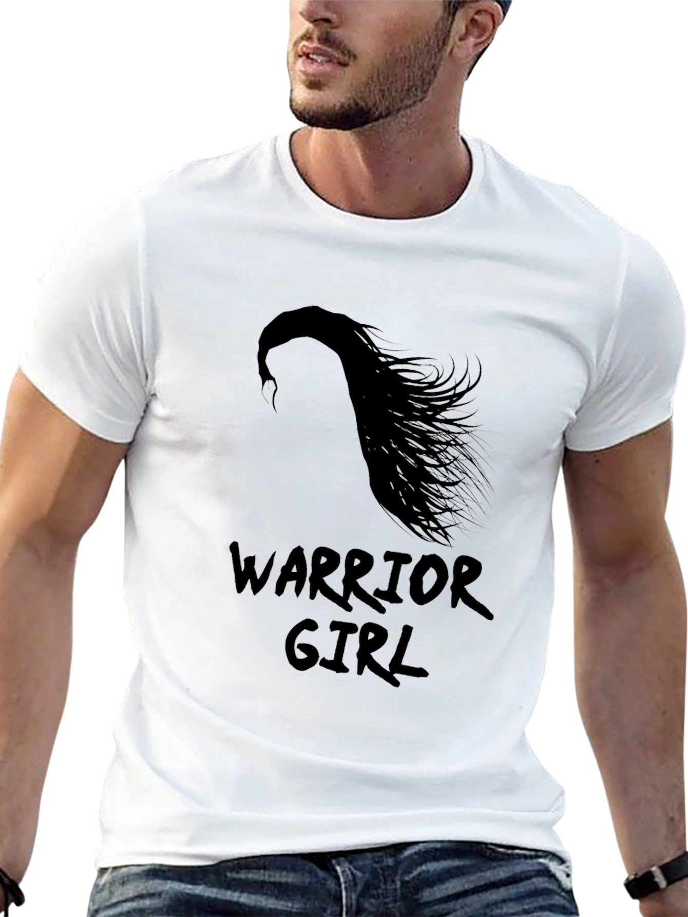 Warrior Girl Black Graphic T-Shirt