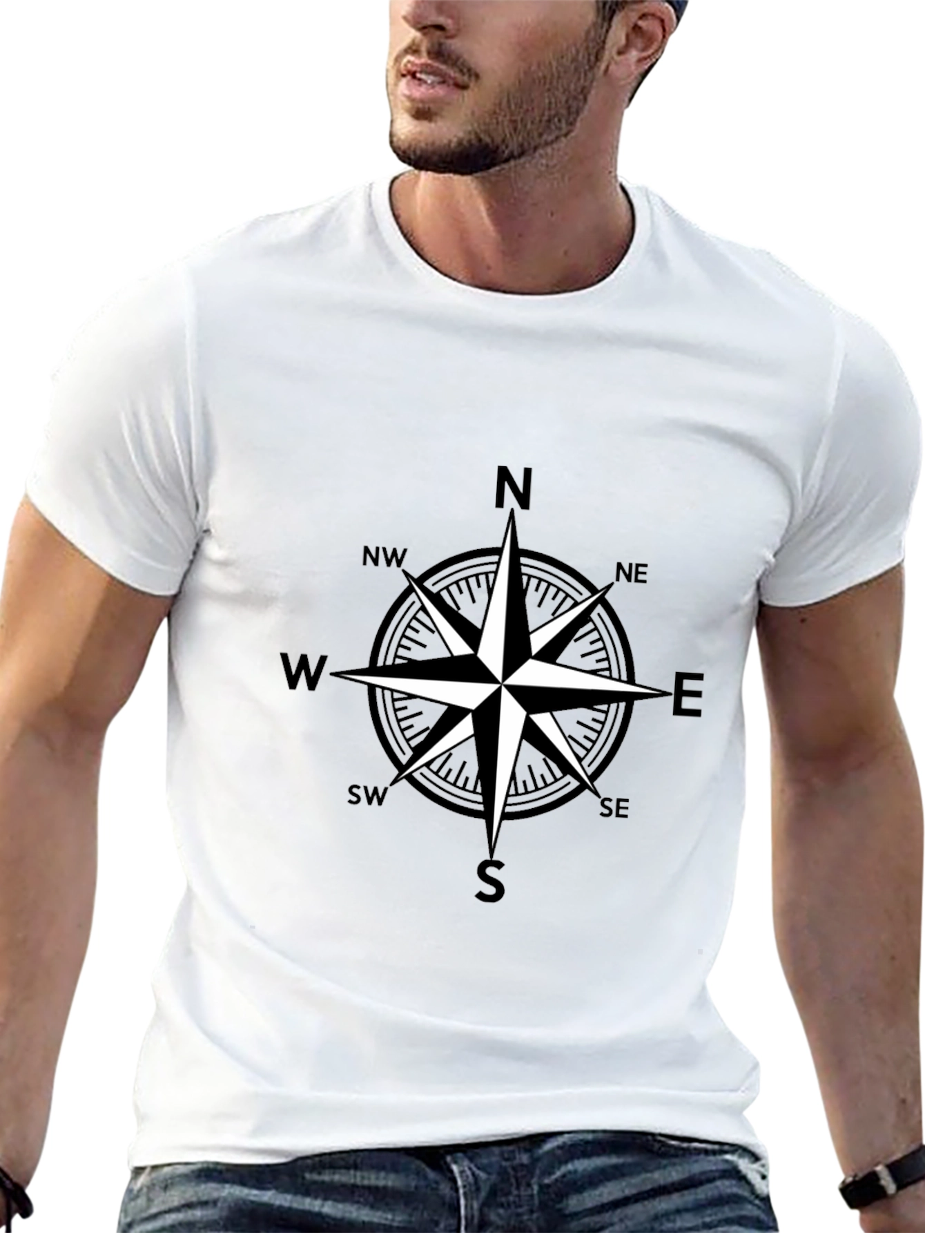 Compass Rose Graphic Tee - Black
