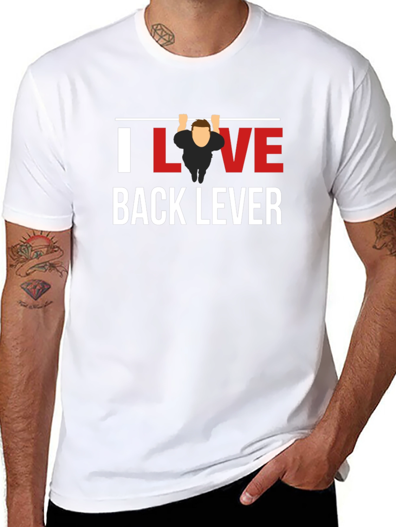 I Love Back Lever Black T-Shirt Gym Workout