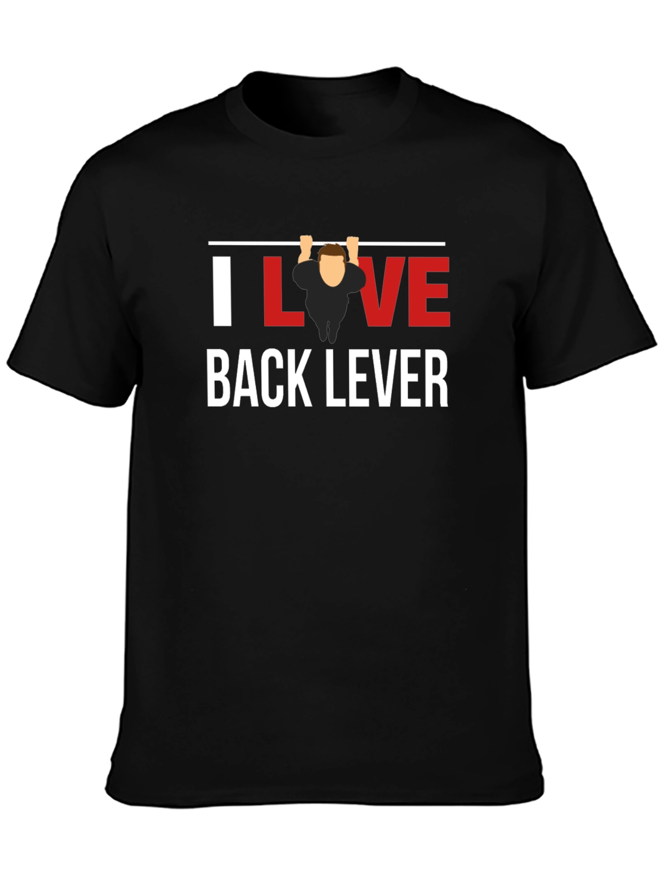 I Love Back Lever Black T-Shirt Gym Workout