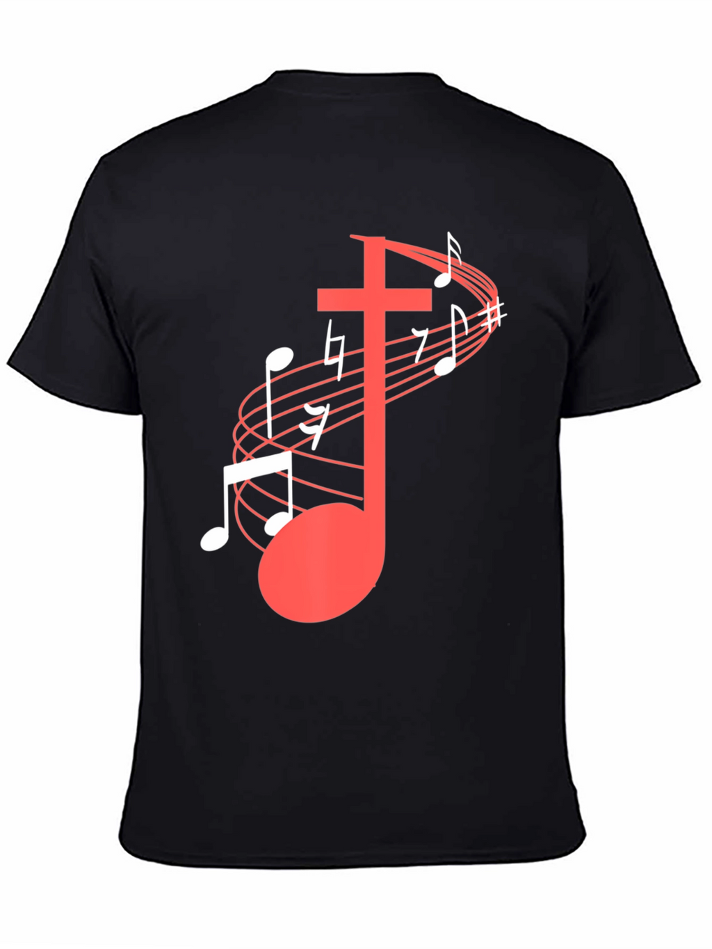 Musical Cross Graphic Tee - Black Cotton Blend