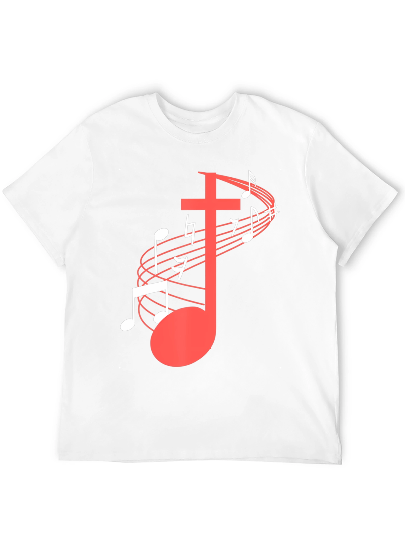 Musical Cross Graphic Tee - Black Cotton Blend