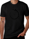 Ouroboros Graphic Tee - Black Serpent Circle T-Shirt