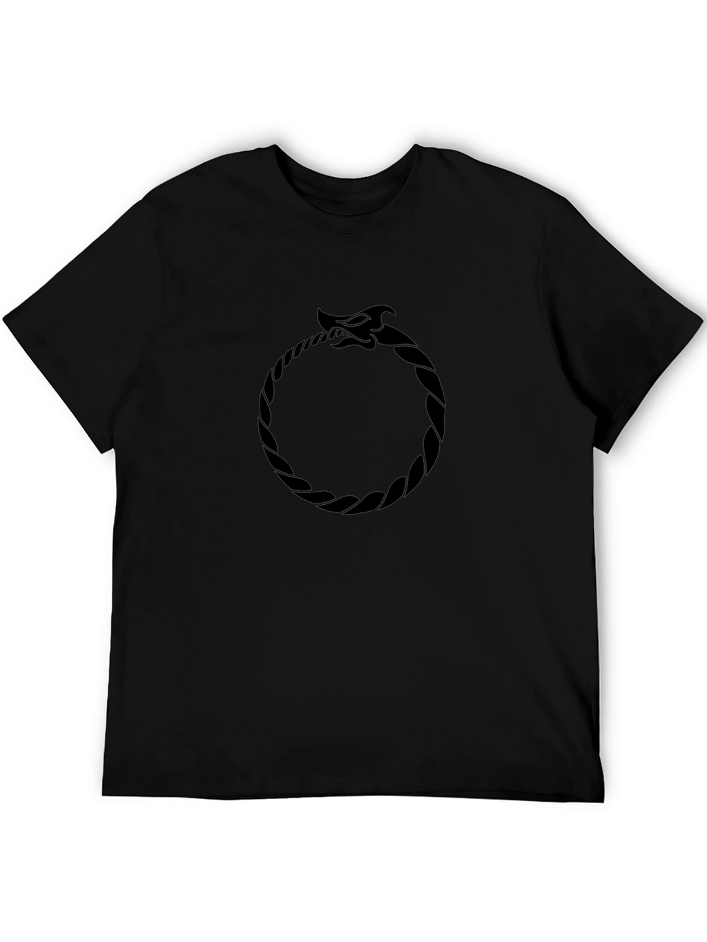 Ouroboros Graphic Tee - Black Serpent Circle T-Shirt
