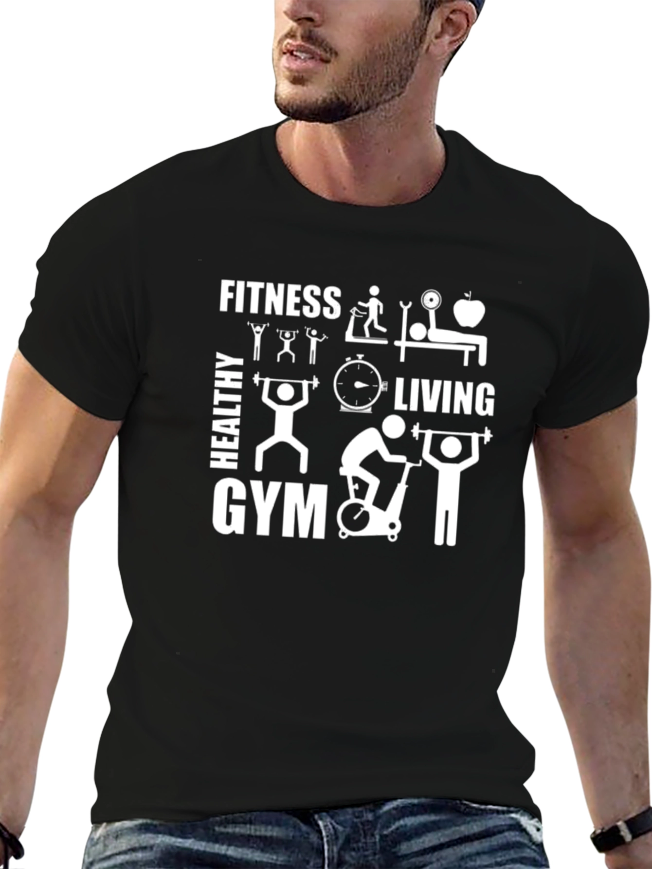 Fitness Gym Healthy Living Graphic T-Shirt
