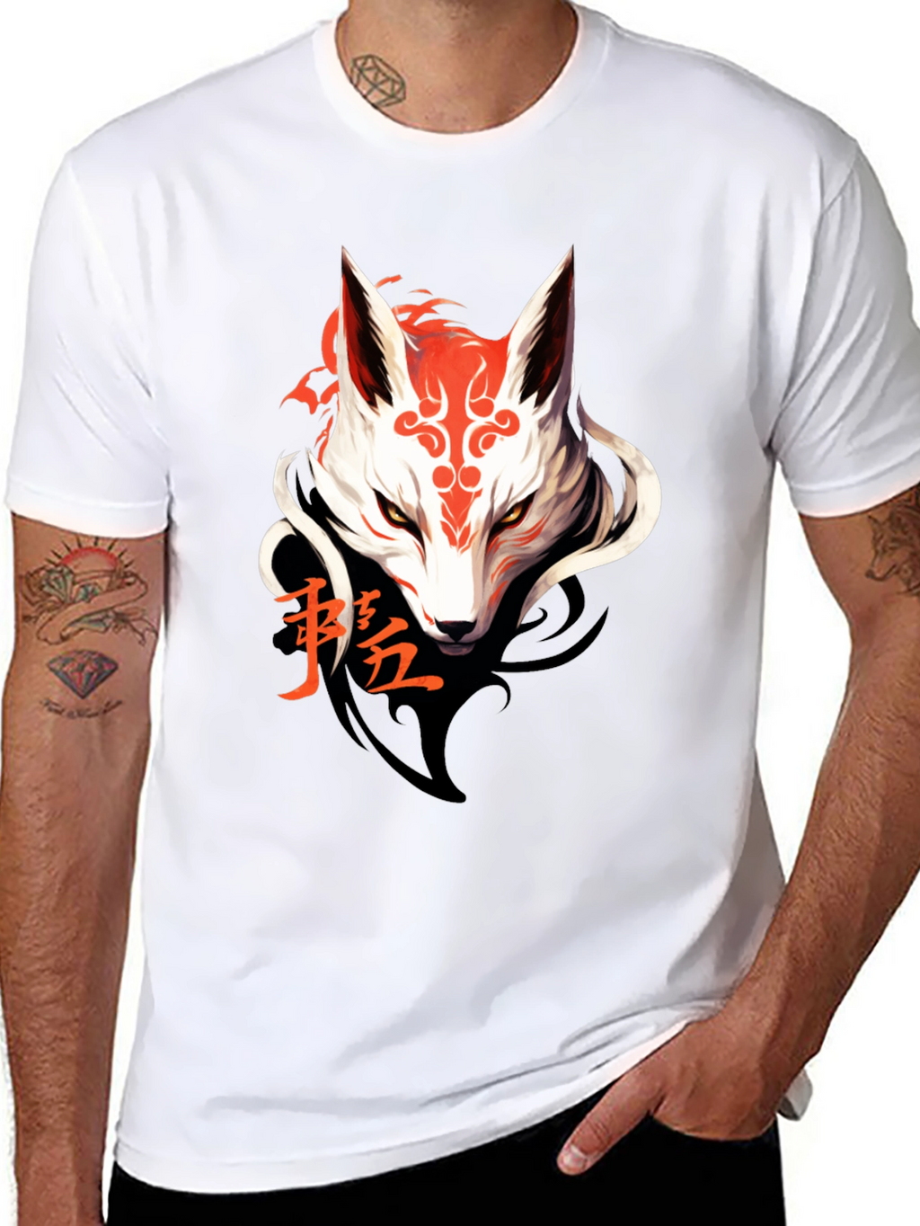 Mystic Fox Graphic Tee - Sleek Black T-Shirt