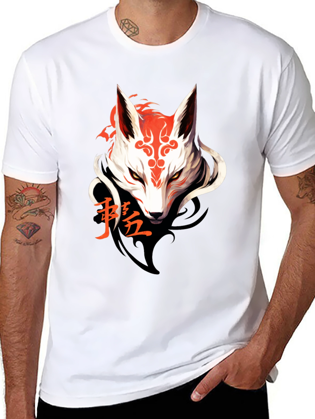 Mystic Fox Graphic Tee - Sleek Black T-Shirt