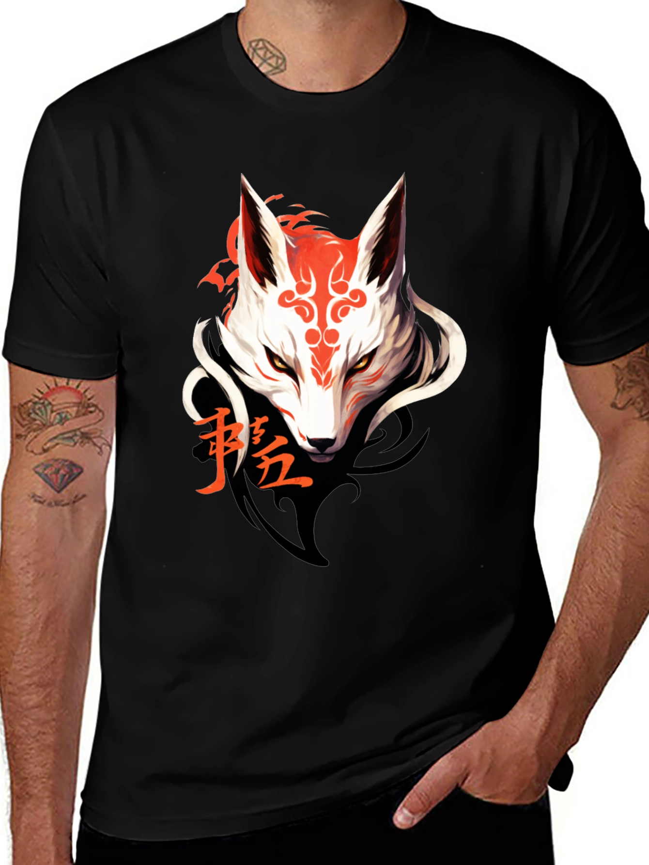 Mystic Fox Graphic Tee - Sleek Black T-Shirt