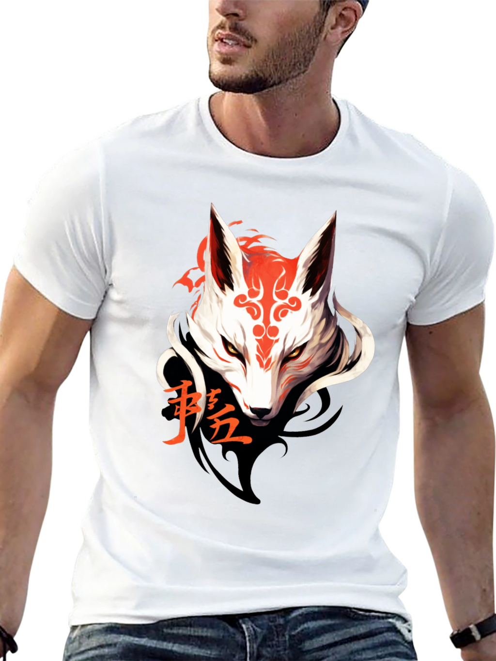 Mystic Fox Graphic Tee - Sleek Black T-Shirt