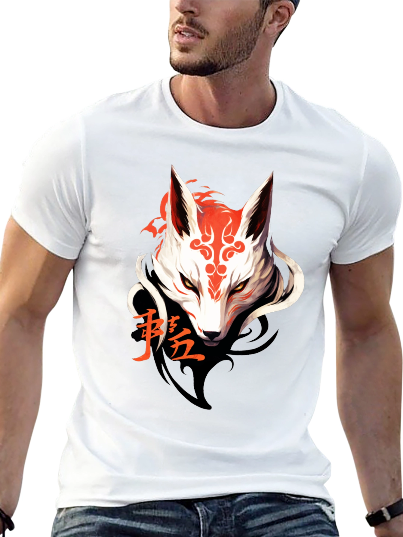 Mystic Fox Graphic Tee - Sleek Black T-Shirt