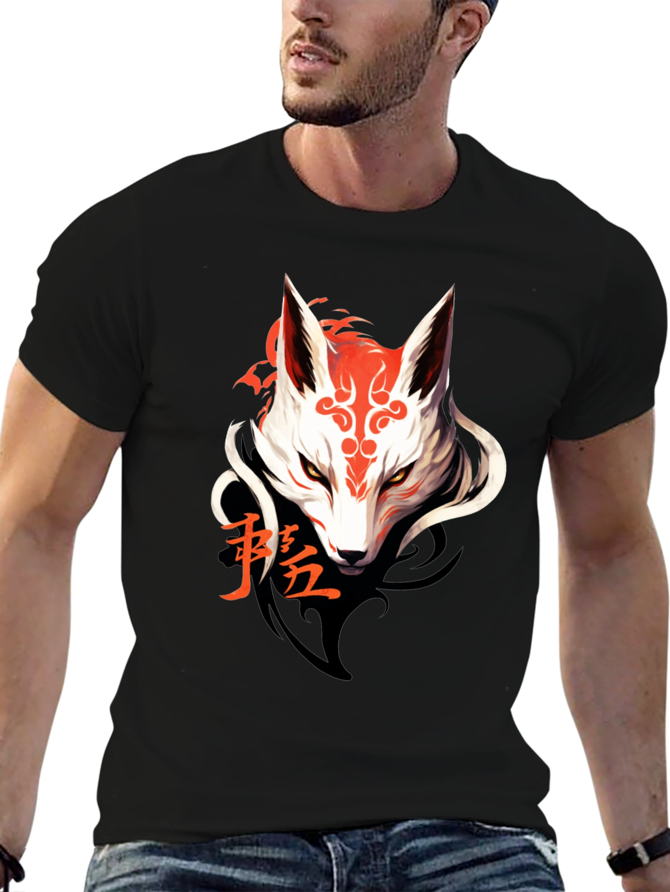 Mystic Fox Graphic Tee - Sleek Black T-Shirt