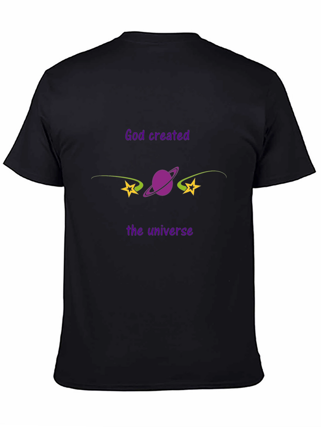 God Created the Universe Black Graphic Tee