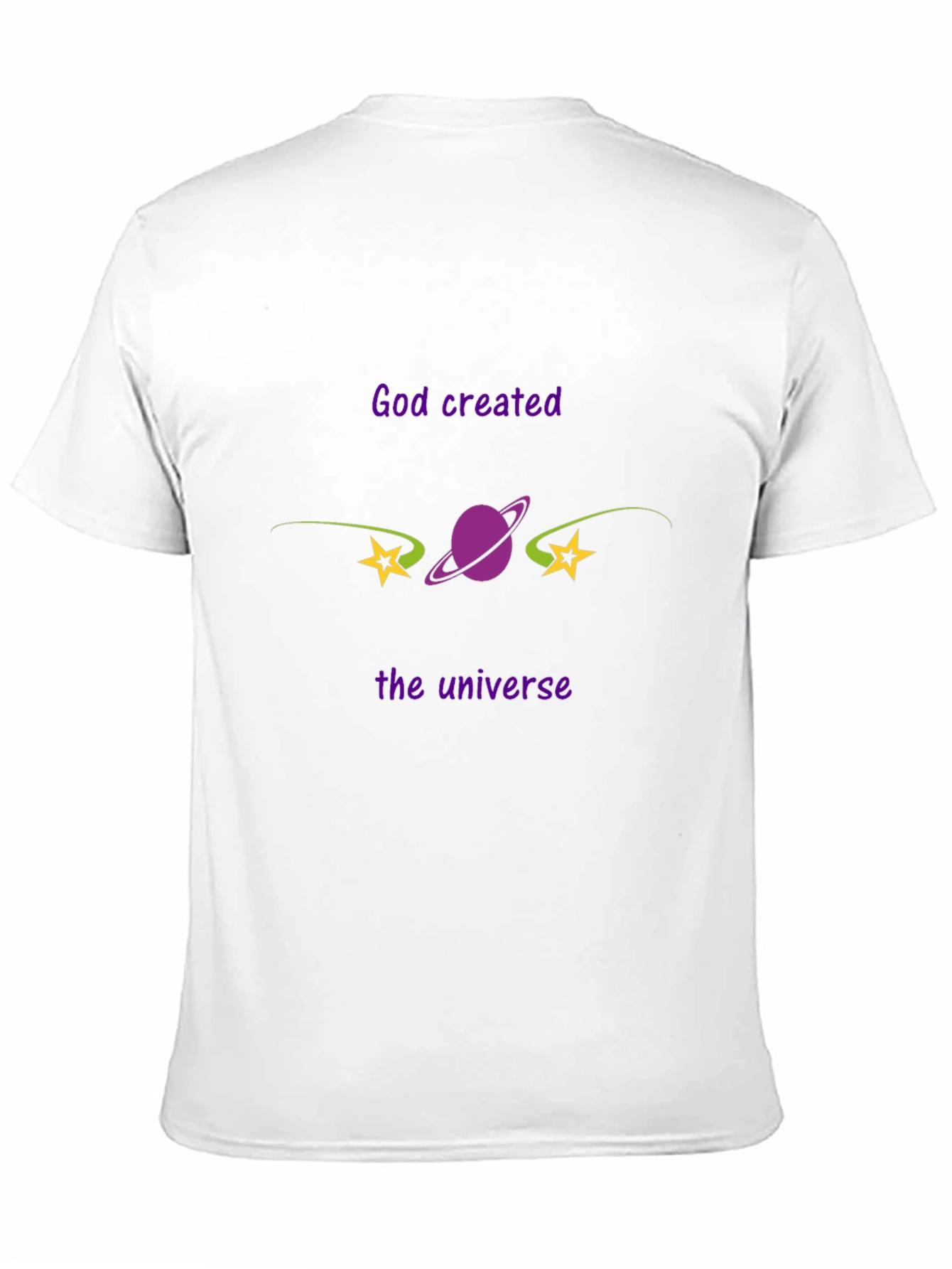 God Created the Universe Black Graphic Tee