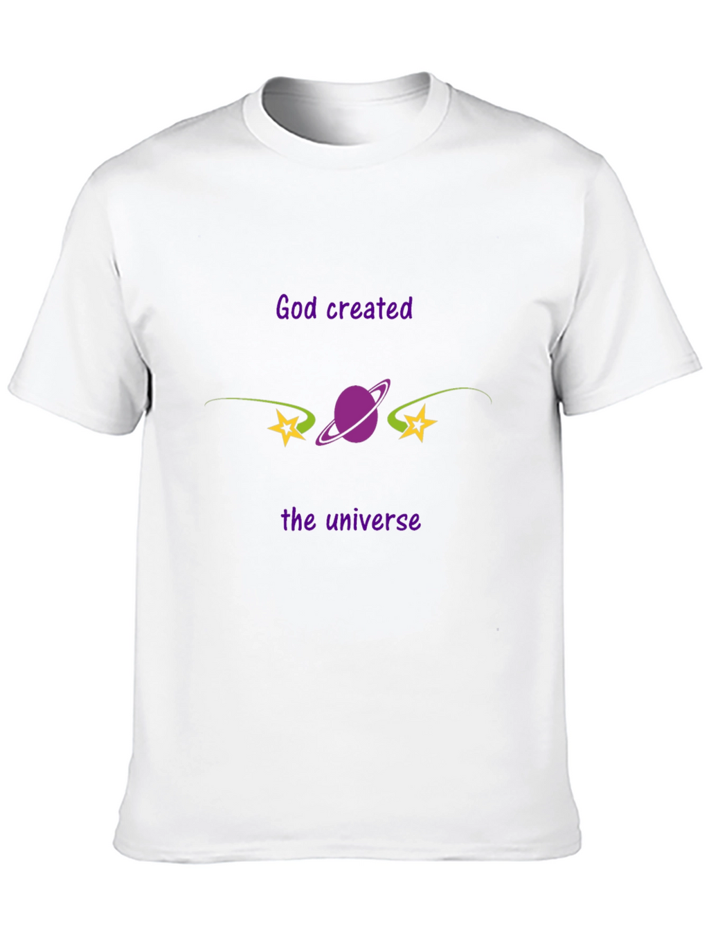 God Created the Universe Black Graphic Tee