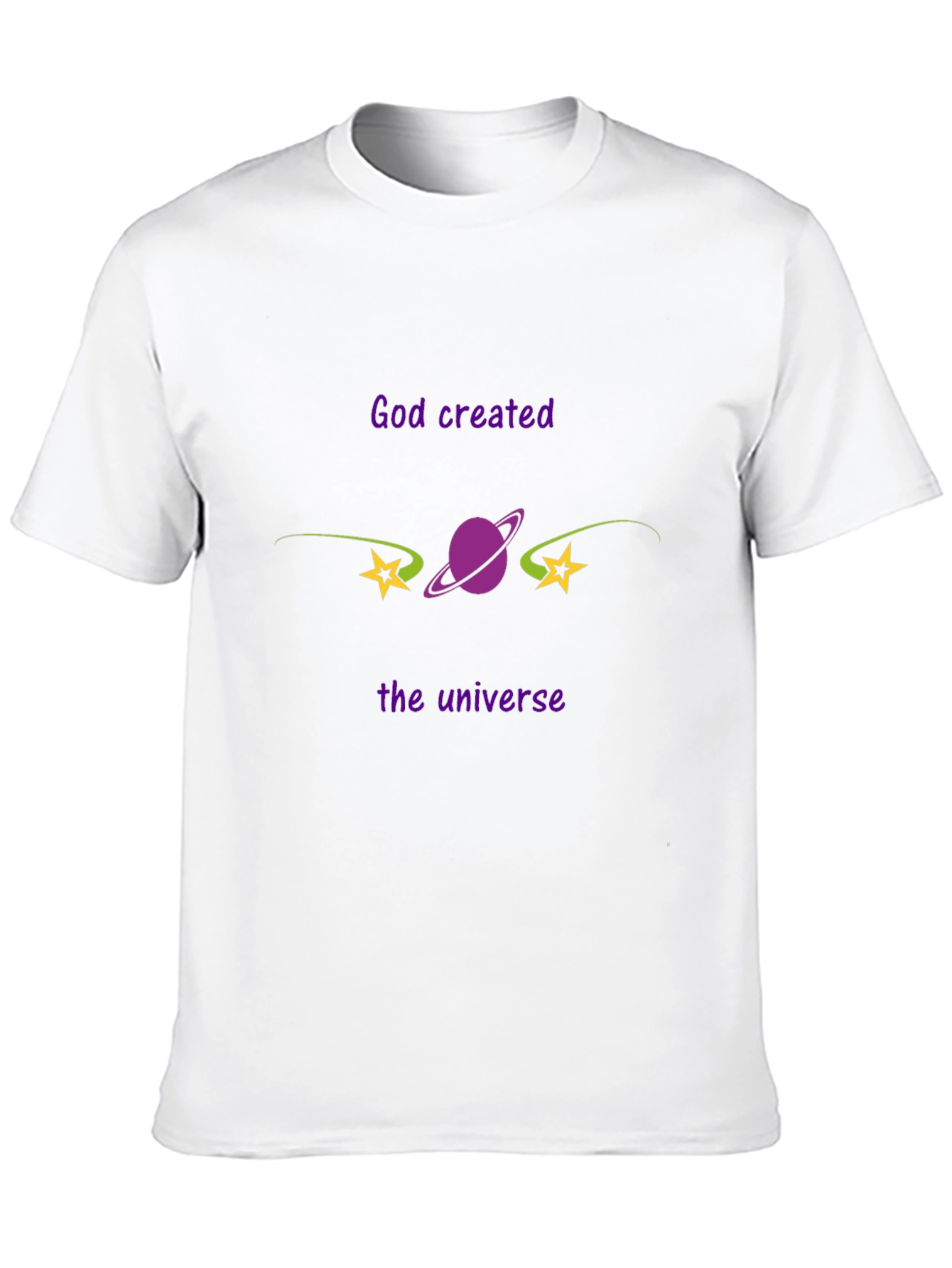God Created the Universe Black Graphic Tee