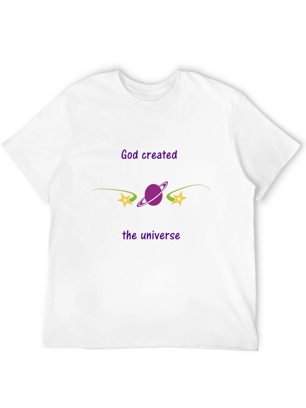 God Created the Universe Black Graphic Tee