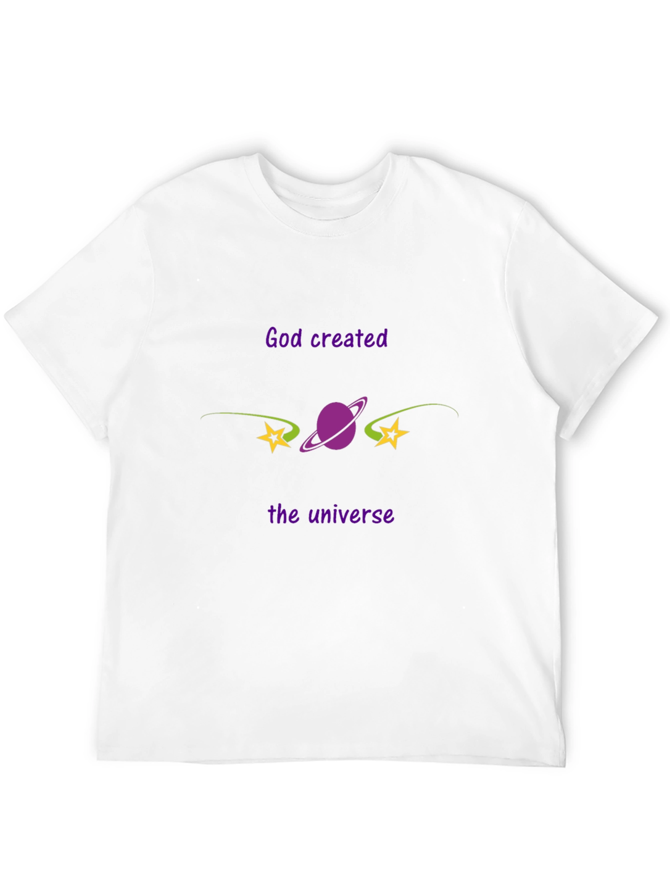 God Created the Universe Black Graphic Tee