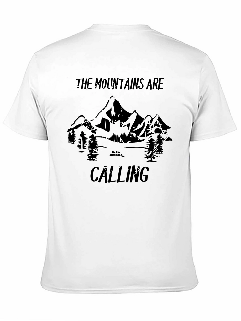 Mountains Are Calling Black Graphic Tee