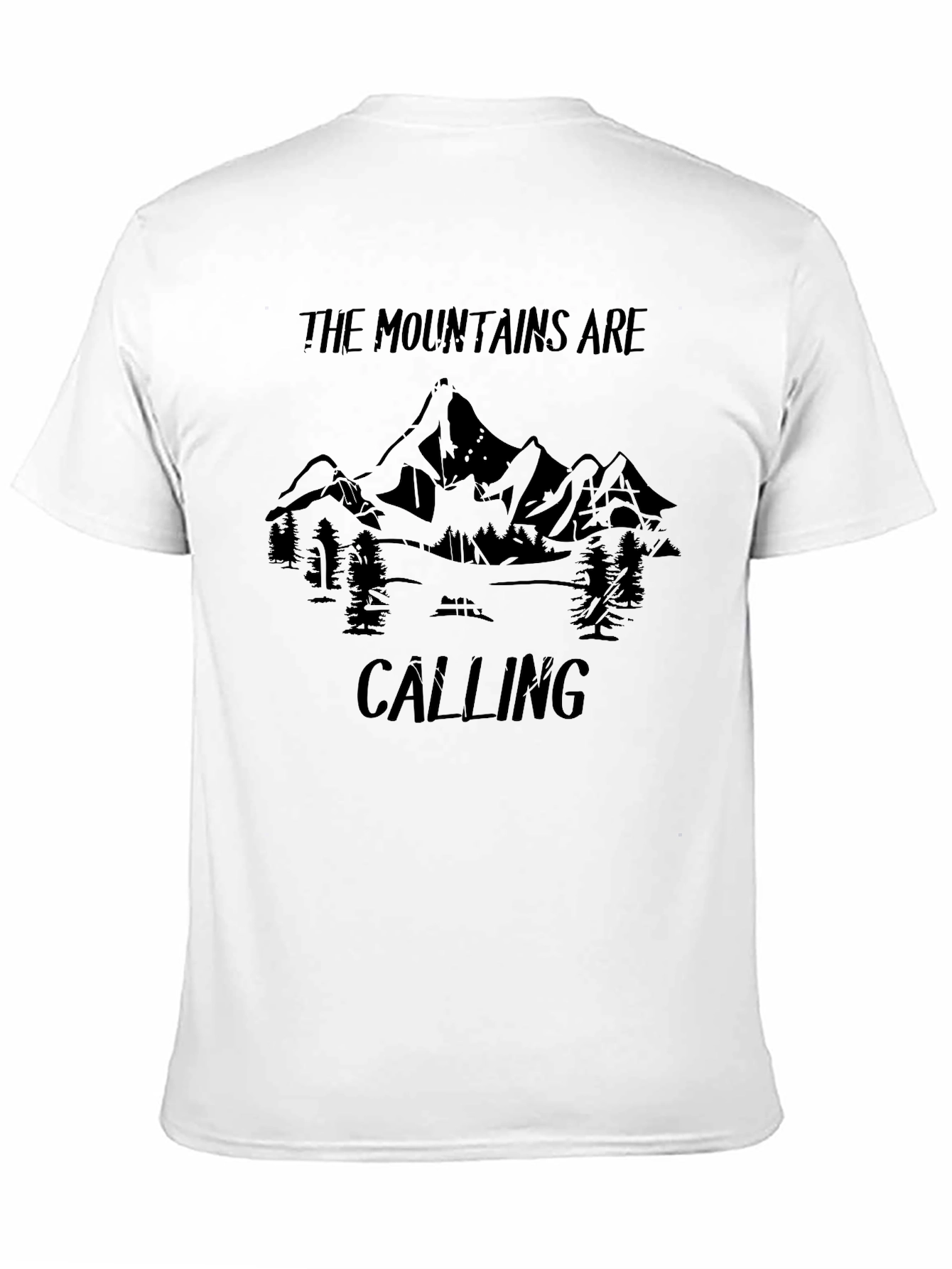 Mountains Are Calling Black Graphic Tee