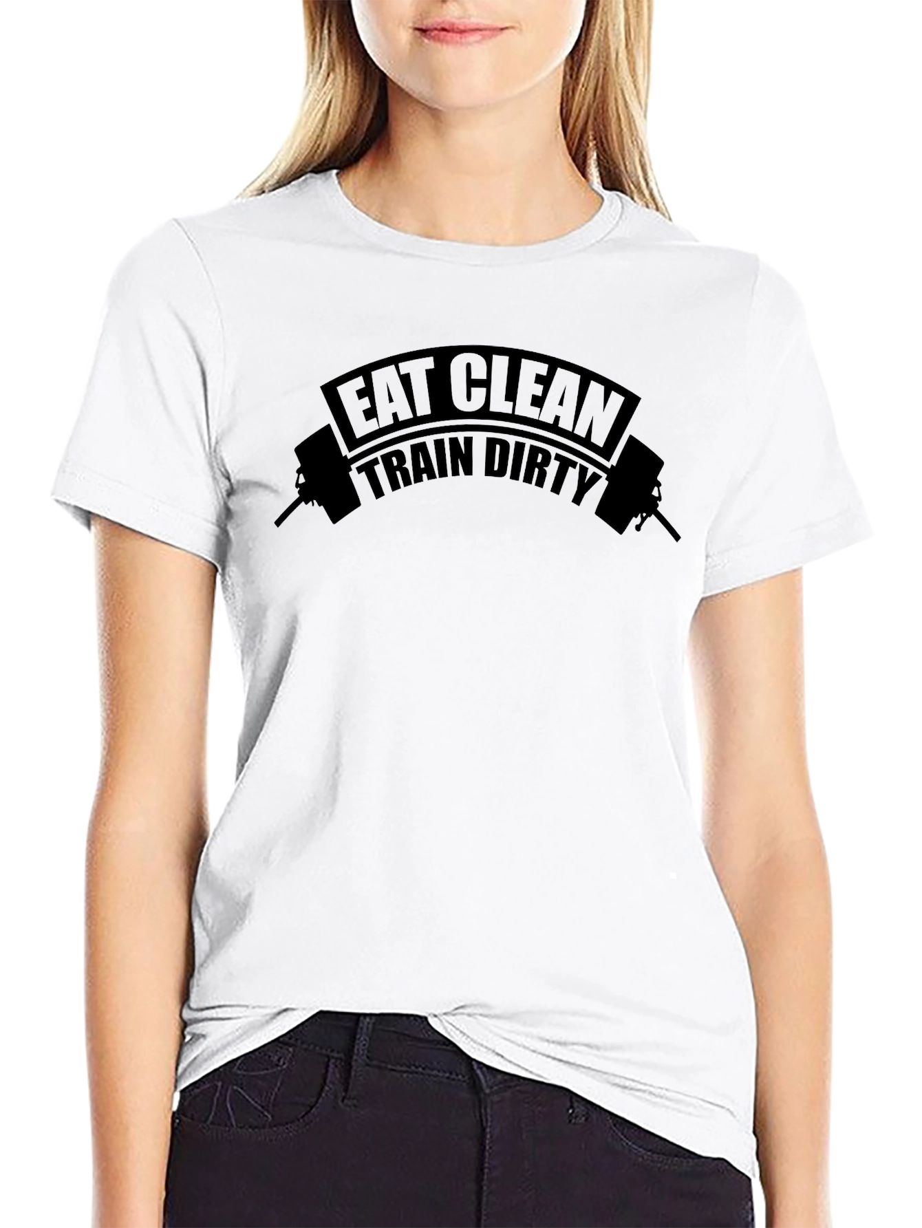 Eat Clean Train Dirty Black Graphic T-Shirt